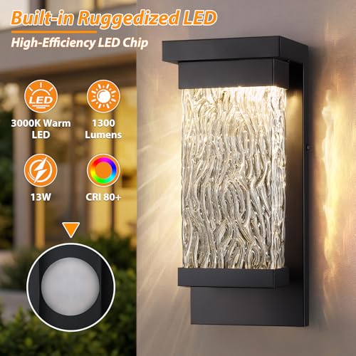 2 Pack LED Outdoor Wall Lights (Classic Style- 2 PACK / Black)