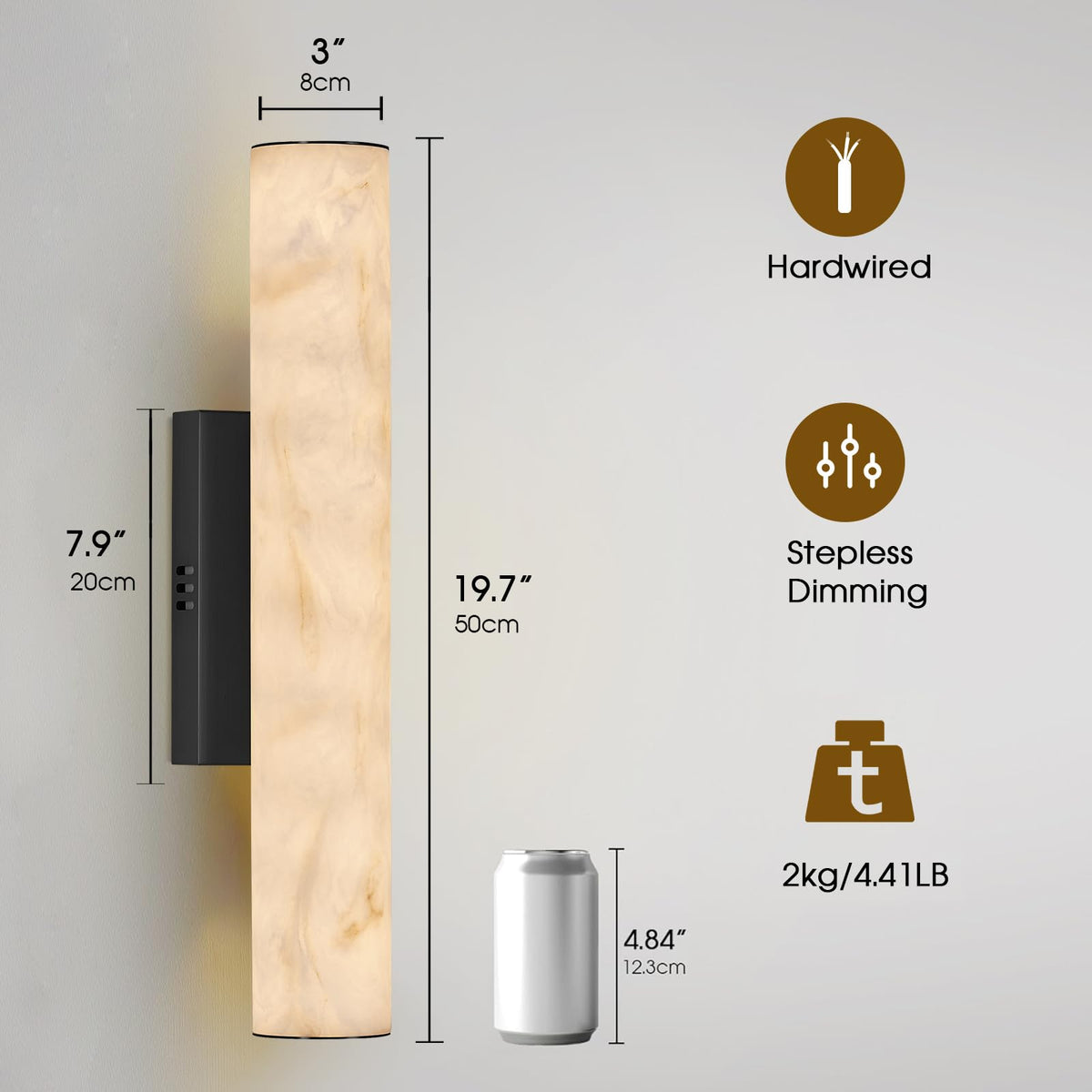 Artisan Alabaster Wall Sconces Set of 2 (Black-20in-2Pcs)