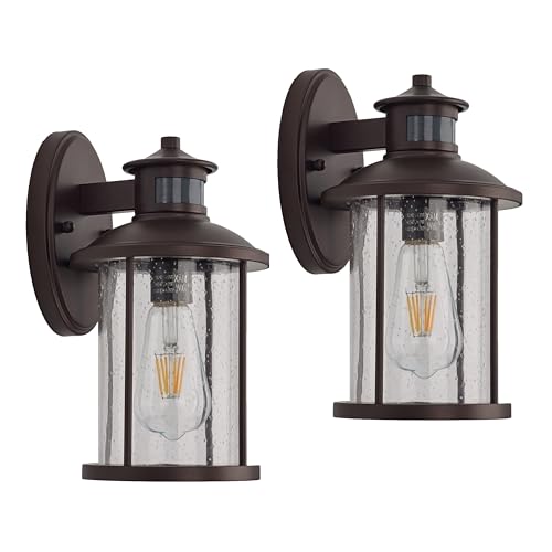 Bronze Motion Sensor Outdoor Wall Light 2 Pack (Bronze / 2 Pack H11.5" Motion)