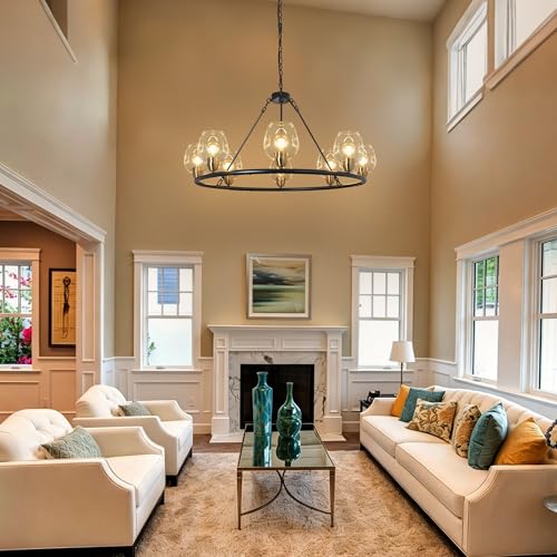Black Wagon Wheel Chandelier