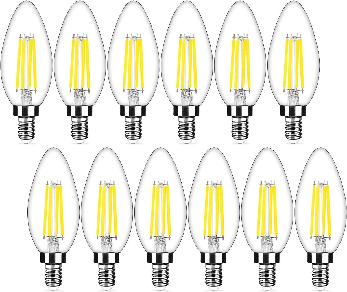 12 Pack Dimmable E12 LED Candelabra Bulbs 40Watt Equivalent (Daylight White / 12 Count (Pack of 1))