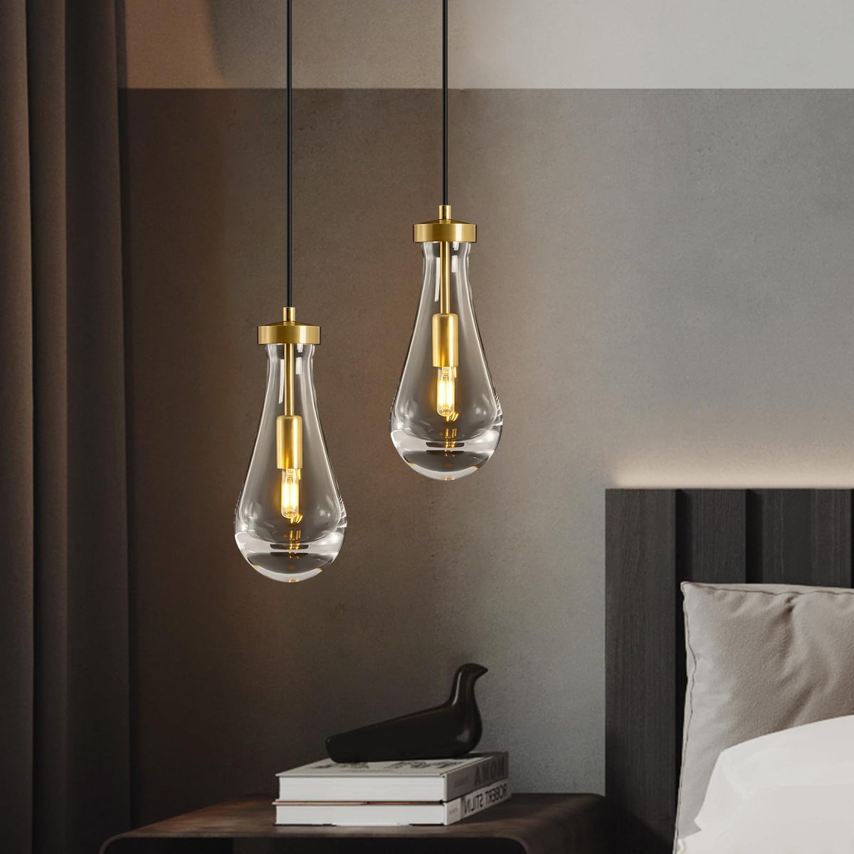 Single Raindrop Pendant Lights (Gold / 1 Head)