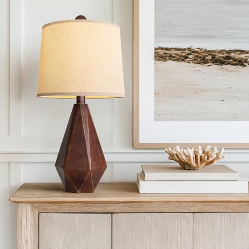 20.25" Farmhouse Table Lamps Set of 2 for Night Stands (Small - Antique Brown)