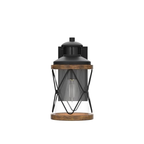 Dusk to Dawn Motion Sensor Outdoor Porch Light with GFCI Outlet (Brown / 1 Pack)