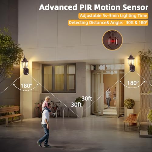 Motion Sensor Outdoor Wall Lights (Bronze / 1 Pack)
