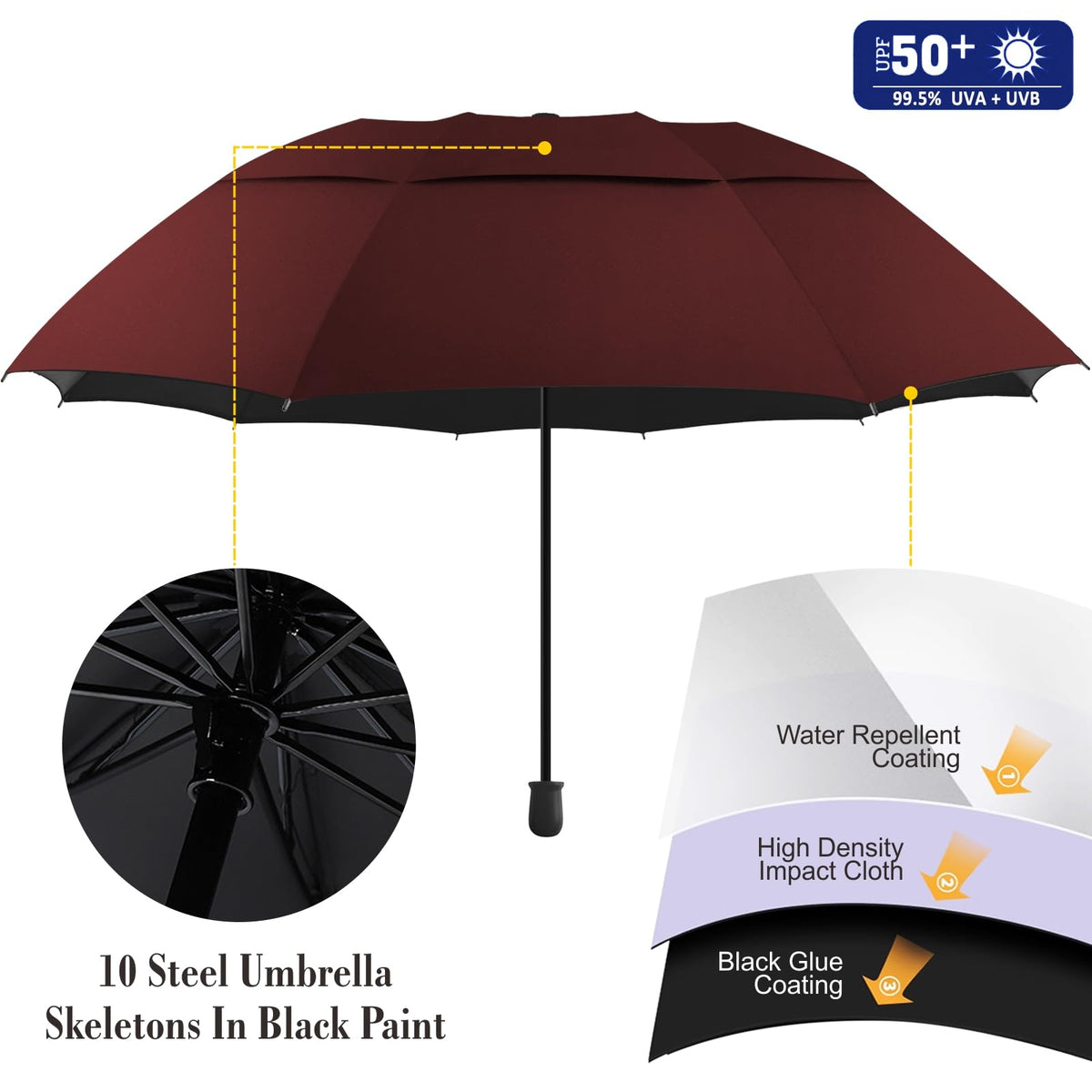 Patio Umbrellas Beach umbrella with Clamp (Wine 43″/Type A)