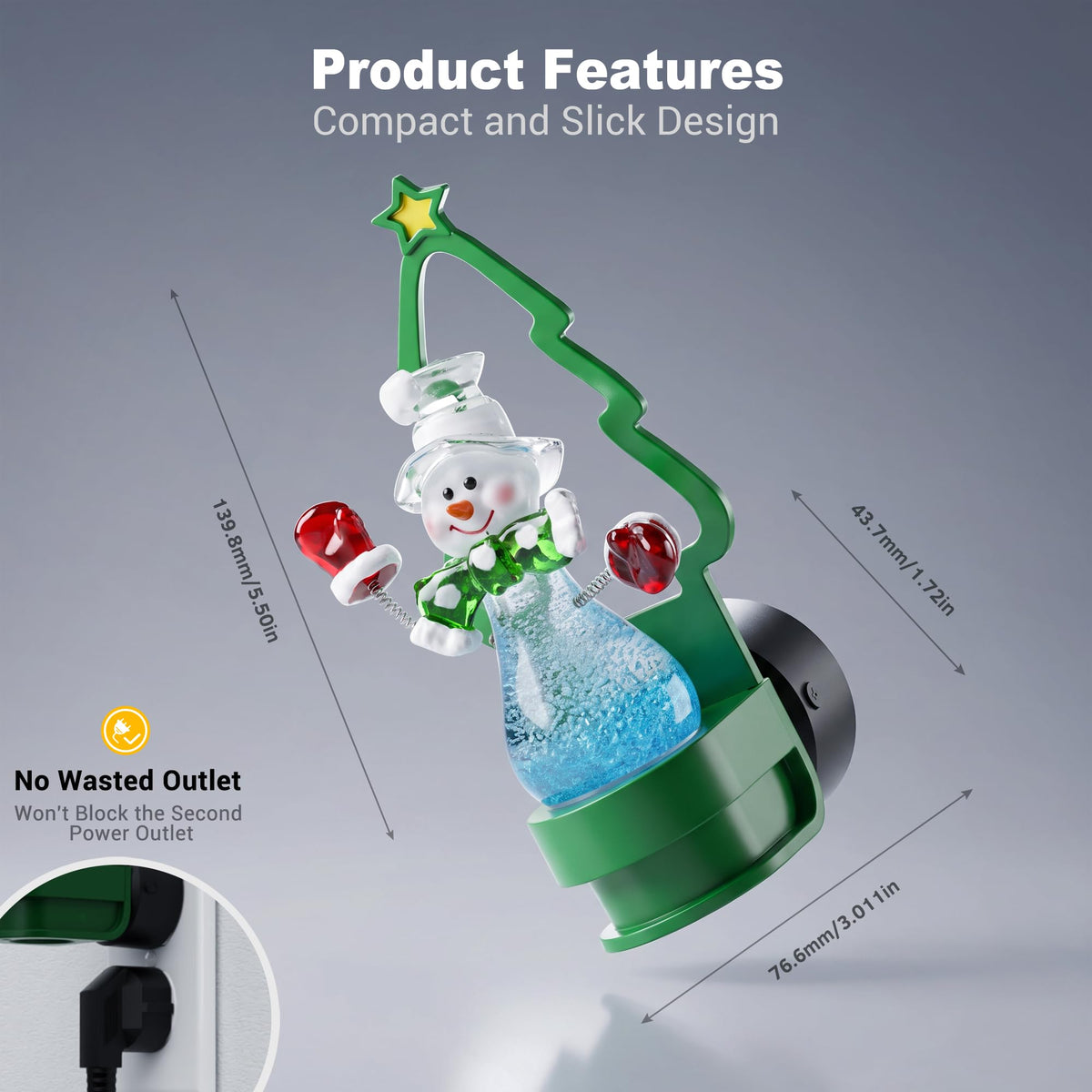 Christmas Snowman & Green Tree Night Lights Plug into Wall (Christmas Tree - RGB / 1 Pack)