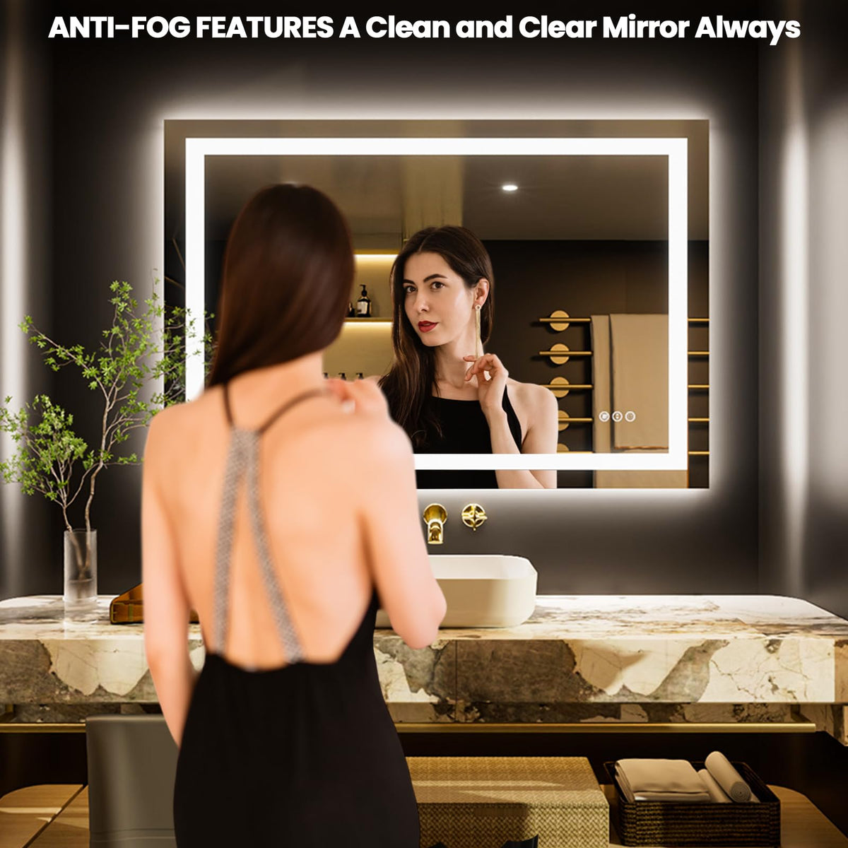 40"X28" LED Bathroom Mirror with Lights (Led / 40"L x 28"W)
