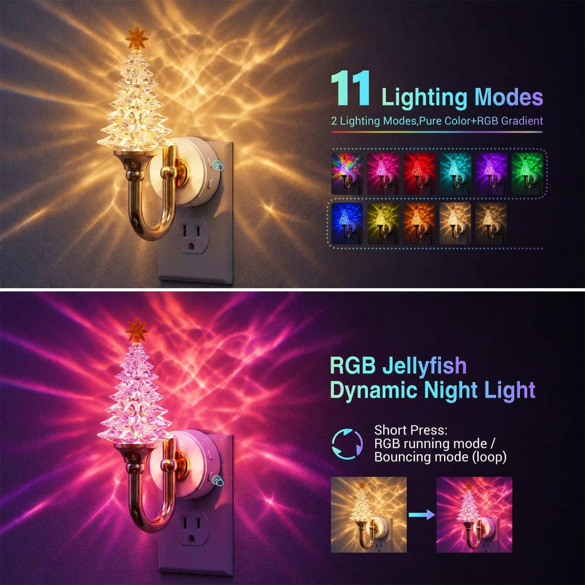 Crystal Christmas Tree Night Light (Crystal Christmas Tree - RGB / 1 Pack)