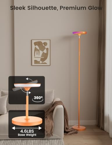 UFO Torchiere Floor Lamp (Orange)