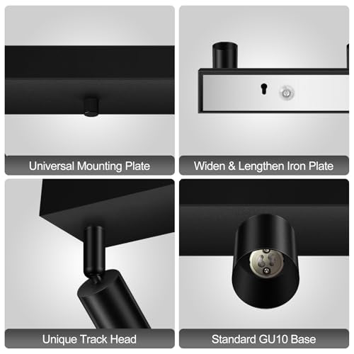 Plug in Track Lighting (Black / 29" 5-Light Plug in Track Lighting)