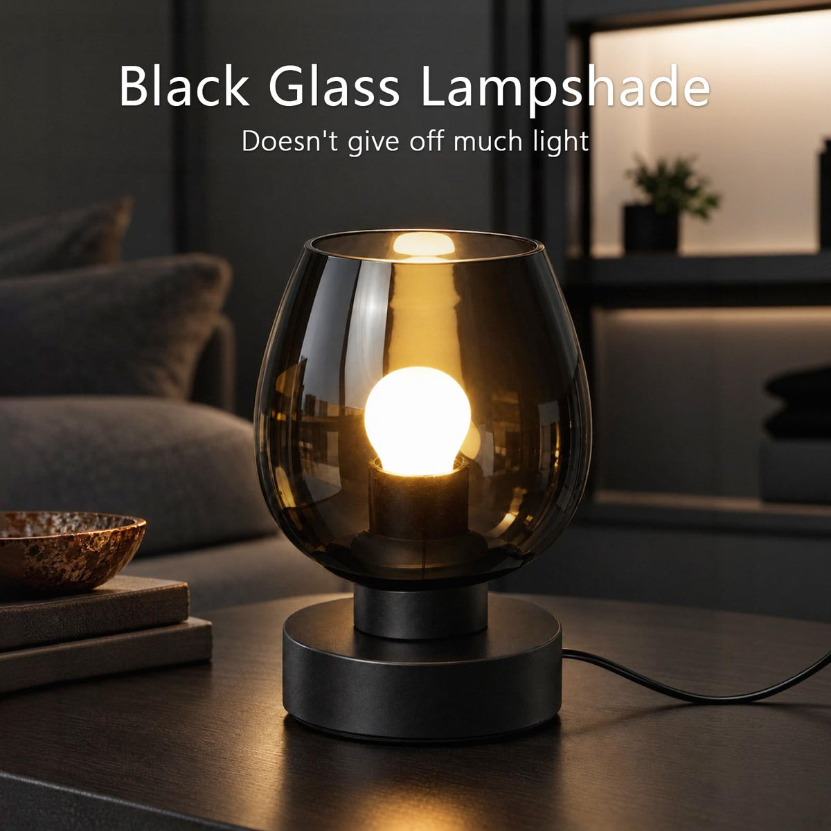 Touch Bedside Table Lamp (Black (No USB) / 1-Pack)