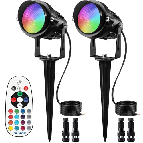 RGB Low Voltage Color Changing Landscape Lights 2Pack with Connector (2 Pack)