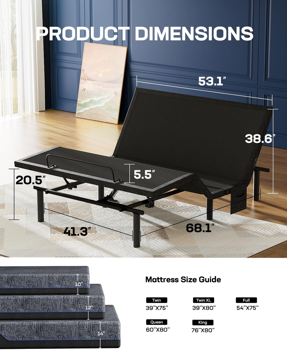 NS0 Queen Adjustable Bed Base (Queen / Adjustable Base Only)