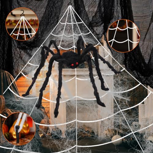 Spider Webs Halloween Decorations (Purple / 16.4Ft)