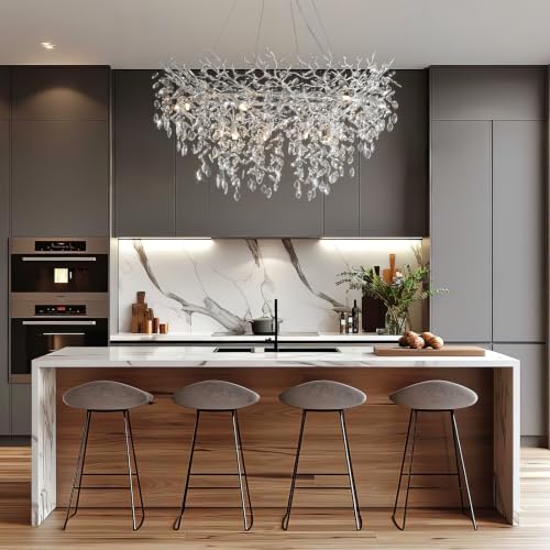 47" Silver Tree Branch Chandelier (Silver / Round-D47.2")