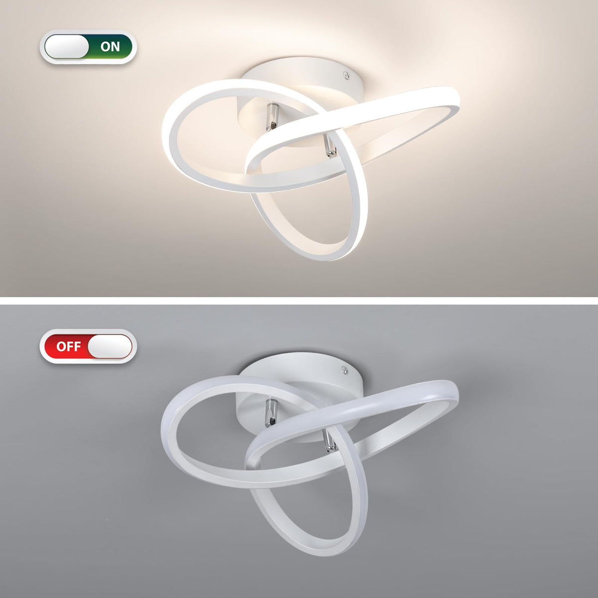 Modern Led Ceiling Light Fixtures (White, 4500K)