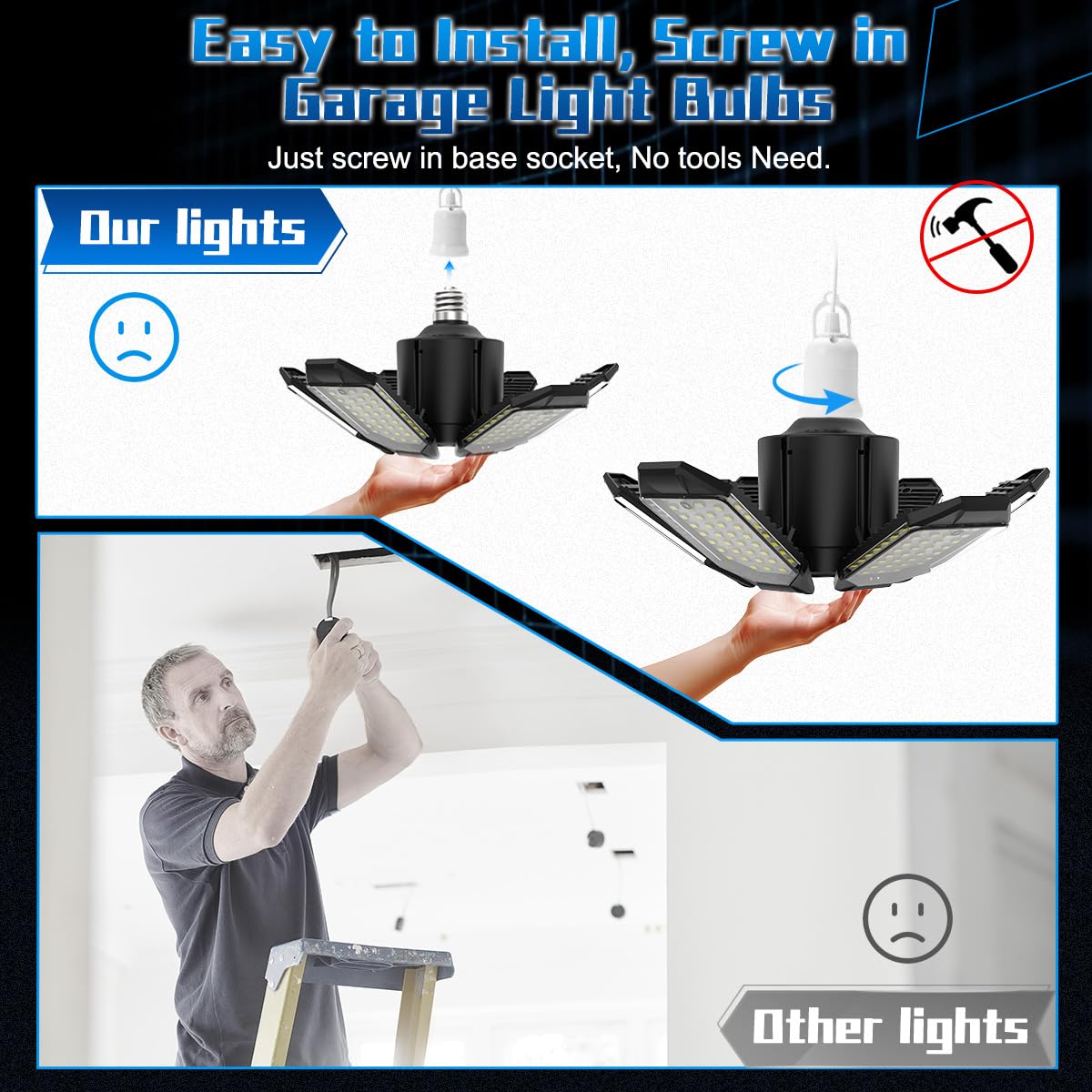 Garage Light Bulbs (6 Panels - 150W)