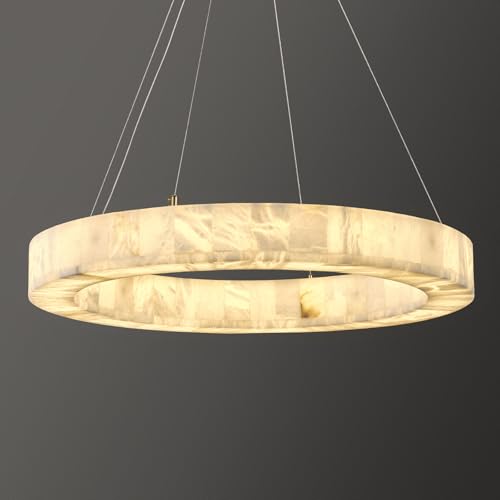 Alabaster Round Chandelier (5-Gold-30.5in / 30.5 in)