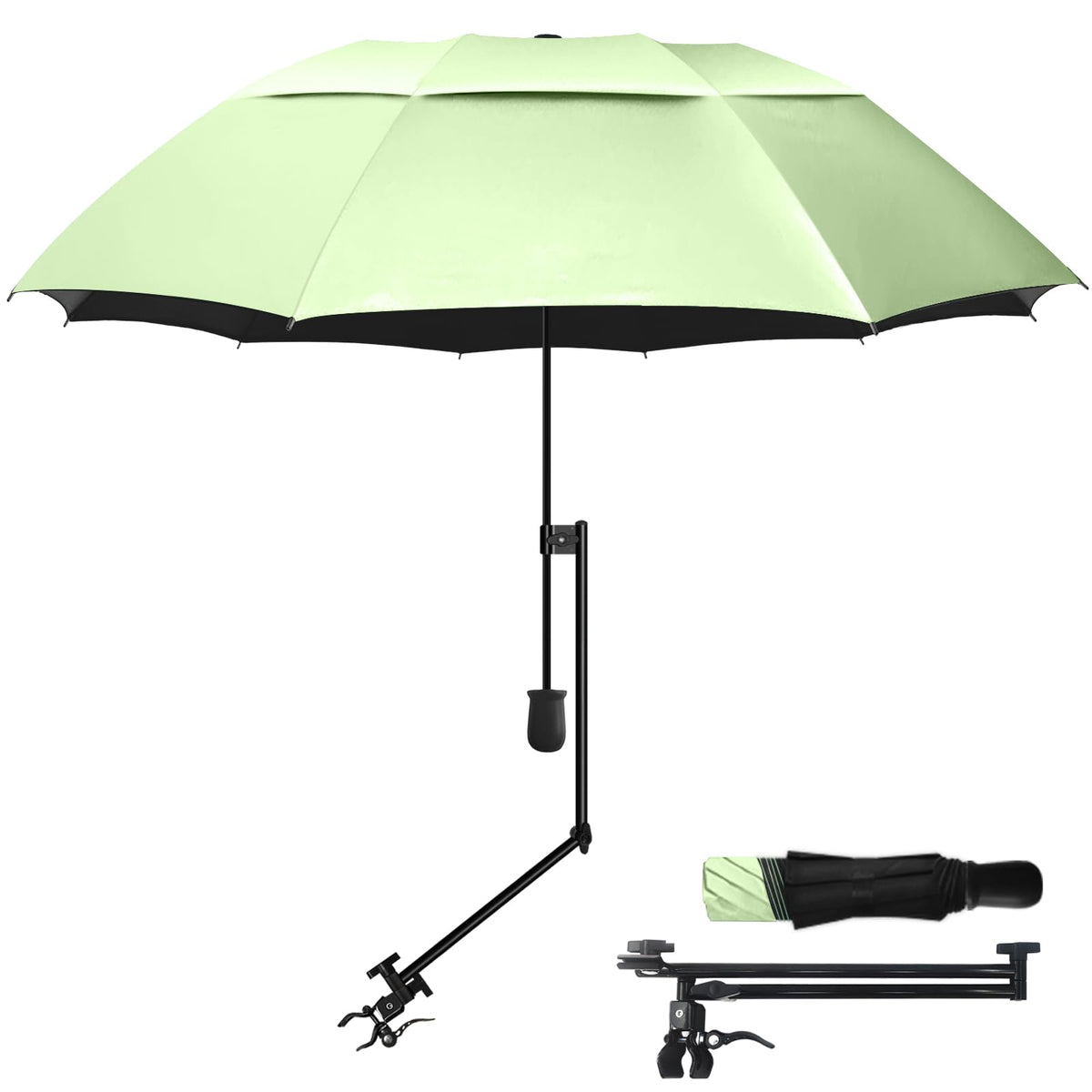 43.3in Adjustable Golf Umbrella Universal Clamp (Green / 43.3")