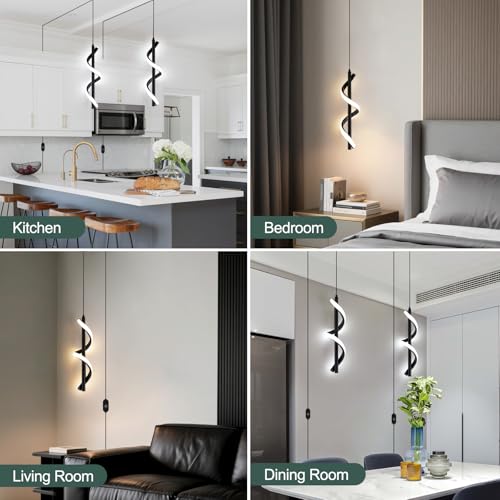 Plug in Pendant Light (Black,Dimmable)