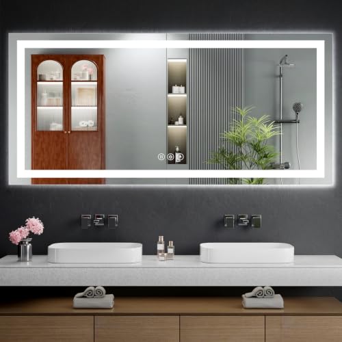 24"x60" LED Bathroom Mirror with Lights (Frontlit & Backlit / 60"L x 24"W)