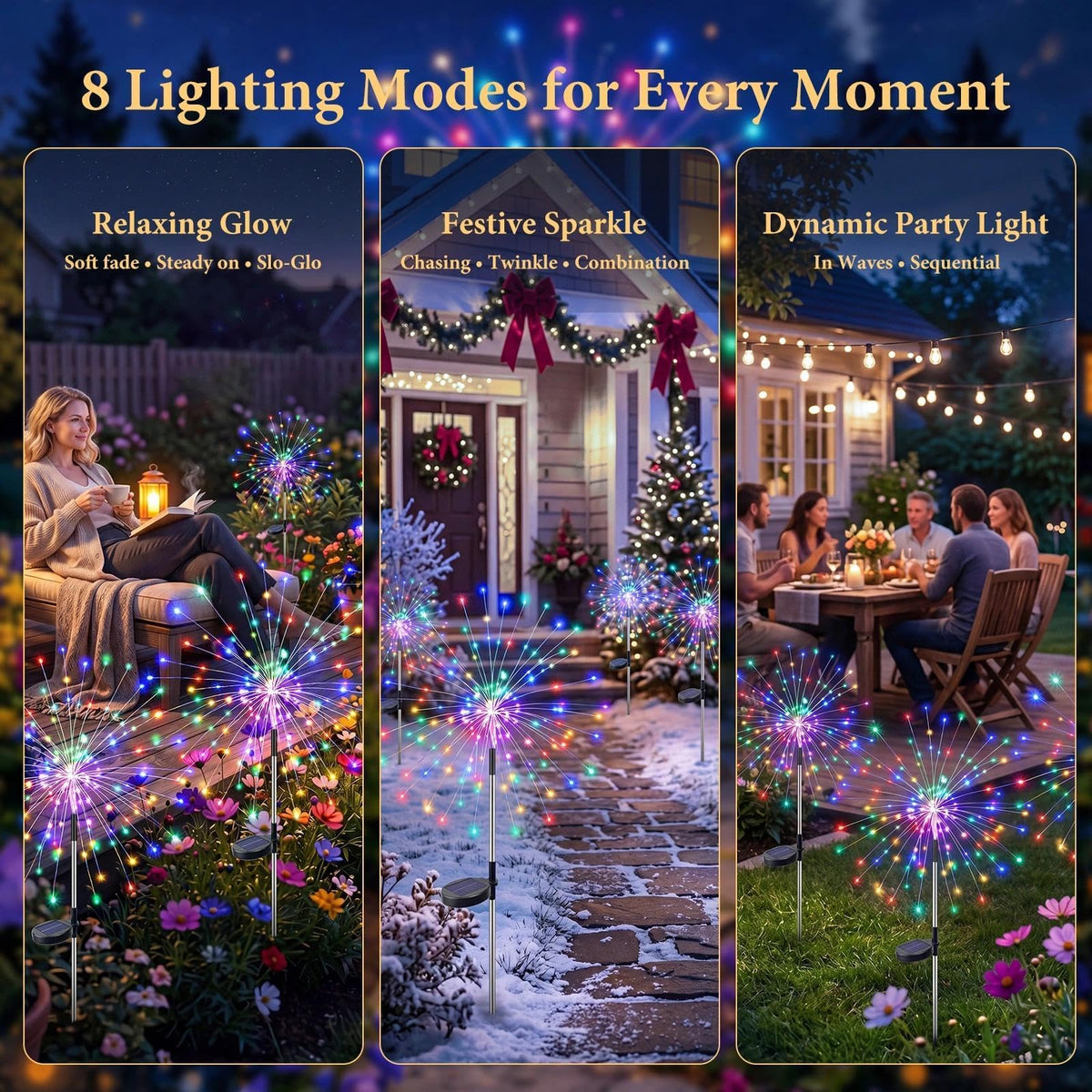 Solar Garden Lights Outdoor 6Pack (Multicolor / 6 Pack)