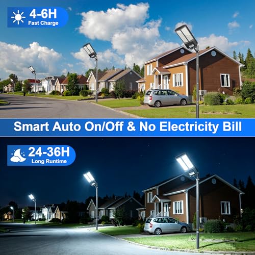 Solar Street Lights Outdoor Waterproof Dusk to Down with Motion Sensor
