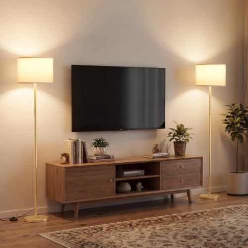 60'' Modern Floor Lamp Set of 2 (beige & gold 2PCS / 60 Inches(Without Bulb))