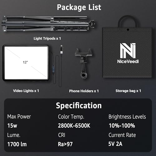 2 Pack LED Video Light Kit