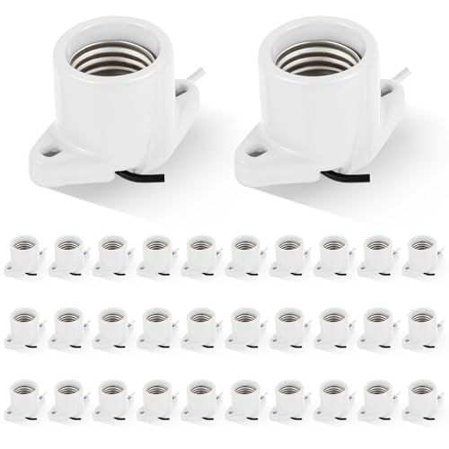 30 Pcs E26 Light Socket Porcelain Keyless Lamp Holder