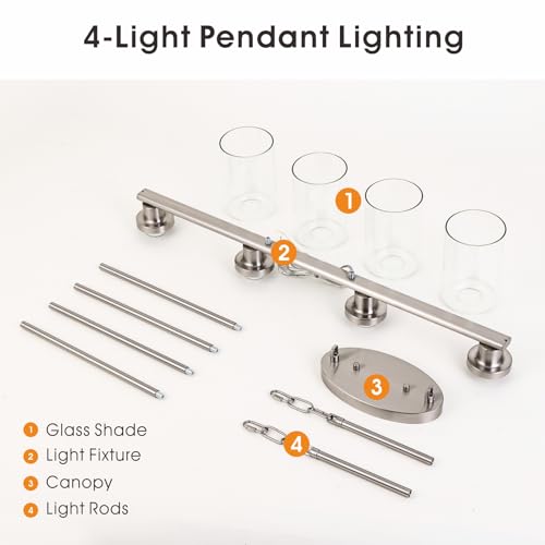Kitchen Island Lighting (4-Light / Brushed Nickel)