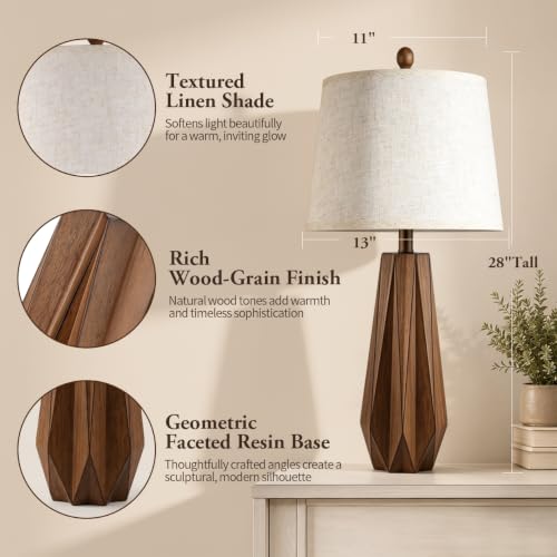 28'' Table Lamp for Living Room (Brown)