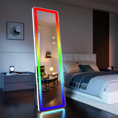 Full Length Mirror with LED Lights (Rgb Mirror-rectangular / 60"L x 16"W)