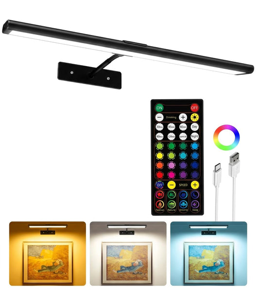 Picture Light for Wall (RGB-Black / 16inch)