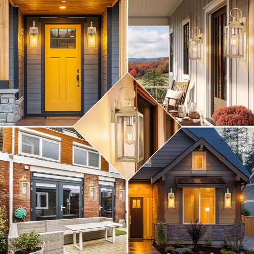 15 Inch Dusk to Dawn Outdoor Wall Lights Porch Light 2 Pack Gold (15 Inch Dusk to Dawn / Gold)
