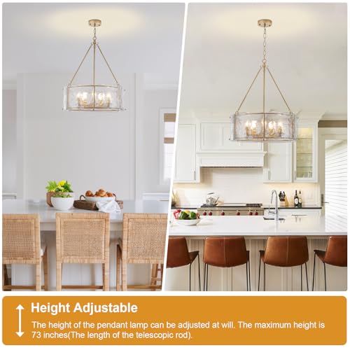 20" Glass Glod Chandeliers Modern Chandeliers for Dining Room (Gold)