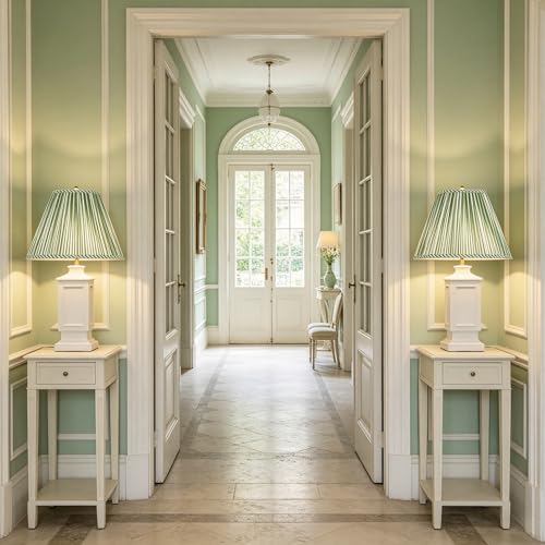 Lamp Shades Green Polyester Set of 2 6.5"×13"×10.5" Bell Shade (Green-2 Pack / 6.5*13*10.5in)