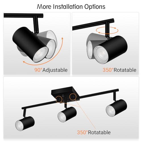 Track Lighting Fixtures Ceiling (3 light-black)