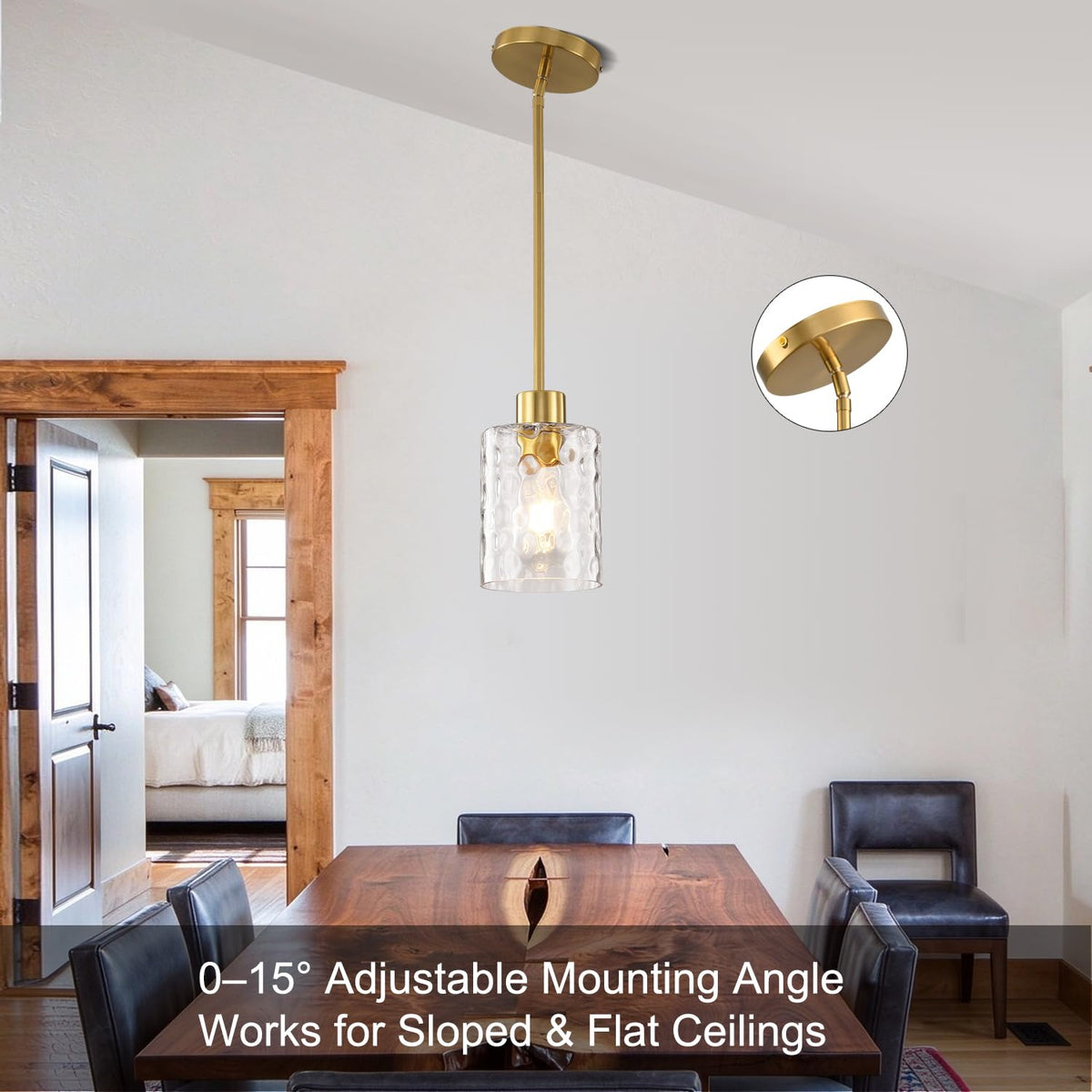 2 Pack Brass Gold Modern Pendant Light (2 pack gold water glass)