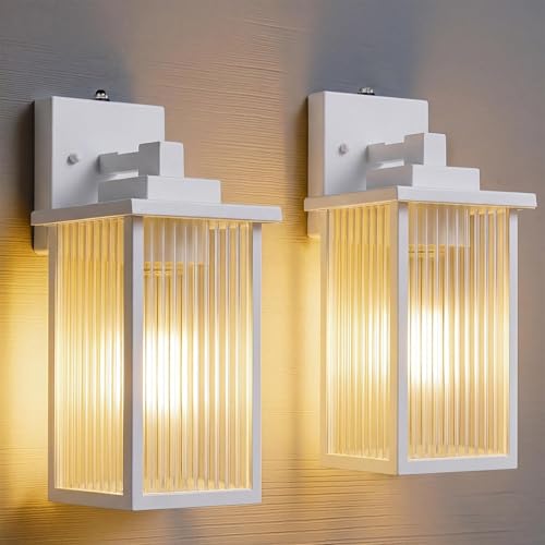 2 Pack 13" White Dusk to Dawn Wall (White / 13''-2 Pack)