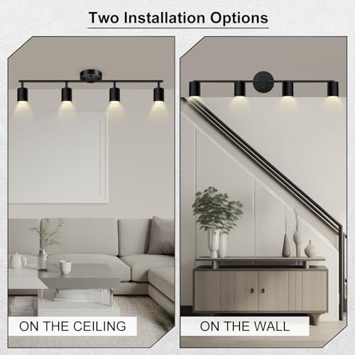 4 Light Track Lighting Fixtures Ceiling (4 light-black)
