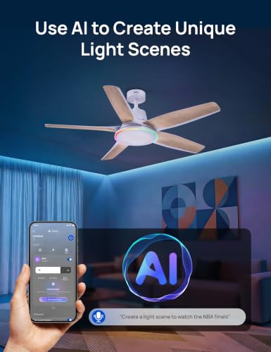 Smart Ceiling Fans with Lights (White)