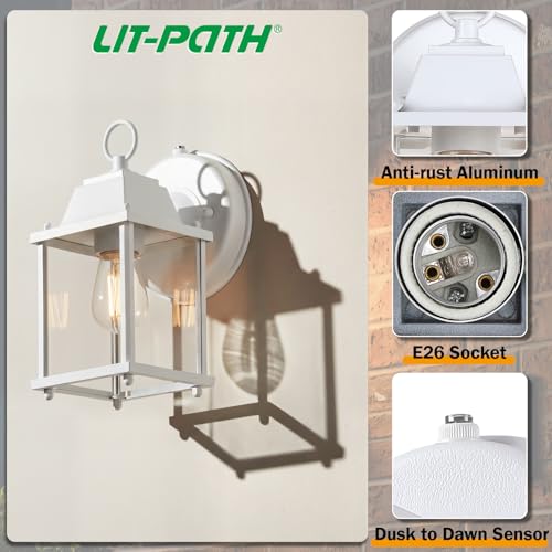 Outdoor Wall Light Fixture (White / 2-Pack D2D)