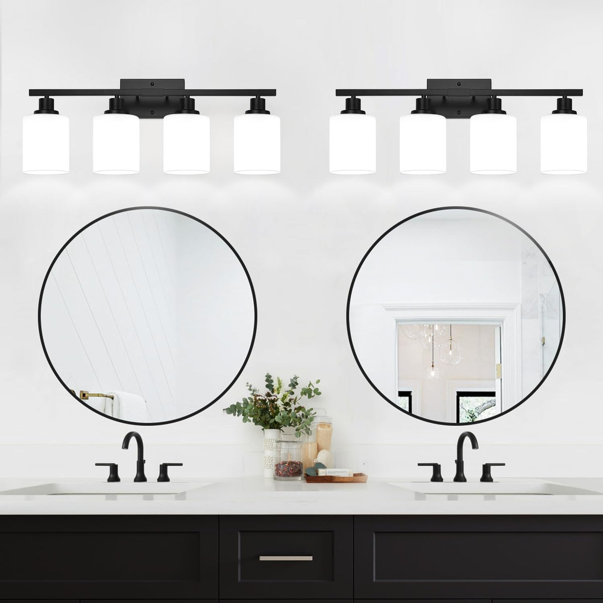 4 Light Bathroom Light Fixtures (Matte Black / 4-Light)