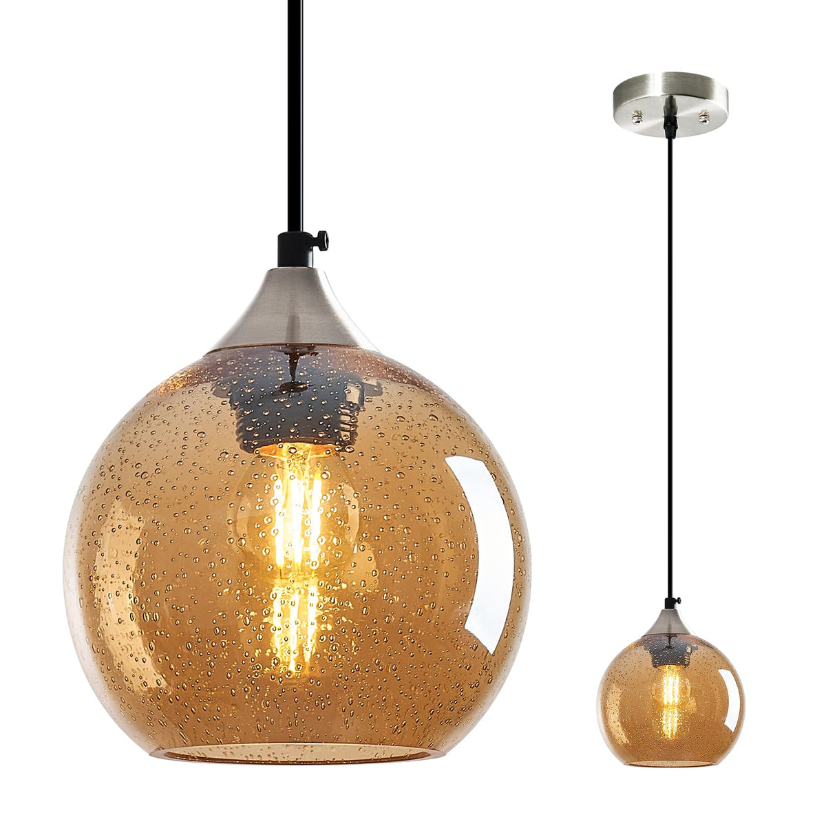 Amber Pendant Lights Kitchen Island 1 Pack (Amber / S - 5.9 in)