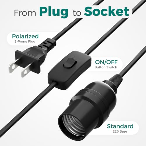 Pendant Light Cord (20ft - Black)