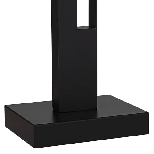 Galaxy 32" Large Table Lamp Black Geometric Base Dual USB Sculptural