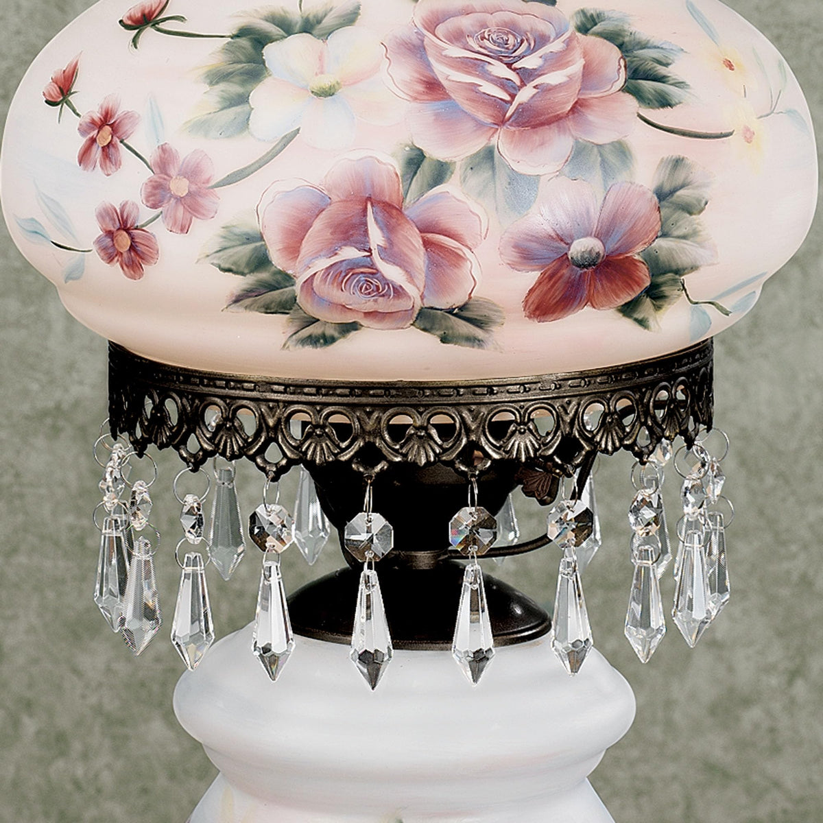 Beatrice Hurricane Rose Table Lamp (Beatrice Victorian Hurricane Lamp)