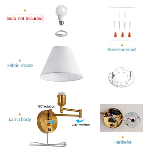 Swing Arm Wall Sconces (Golden)